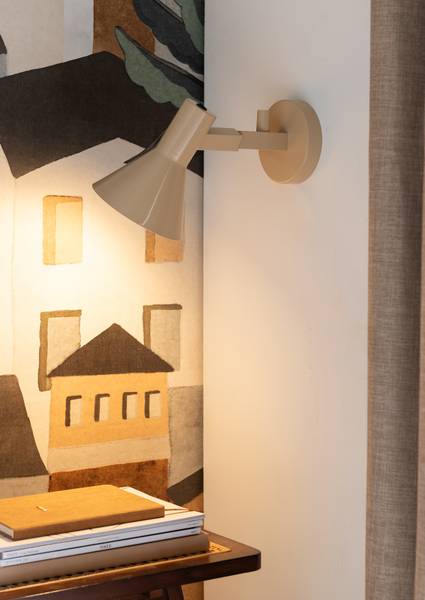 Wandleuchte Stavanger - Eisen - Beige
