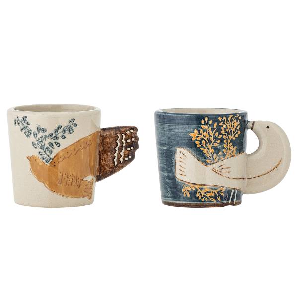 Espressotassen-Set Hezha 2-teilig - Steingut - Blau