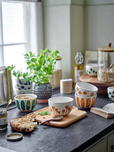 Schalen-Set Linora 3-teilig - Steingut - Blau - Blau