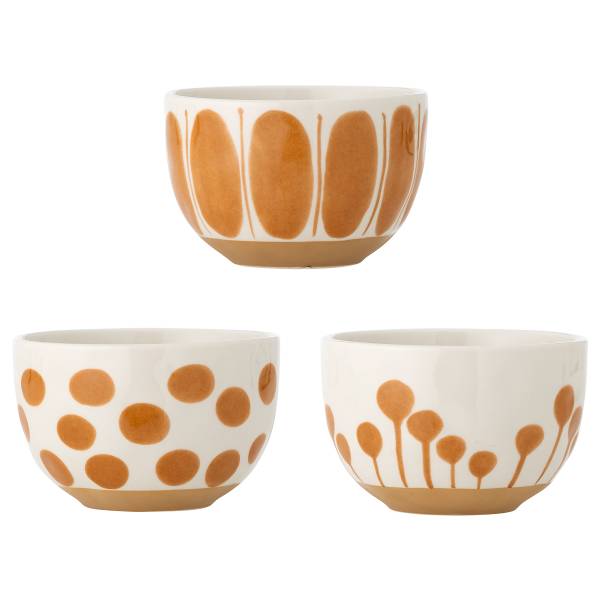 Schalen-Set Linora 3-teilig - Steingut - Braun - Orange