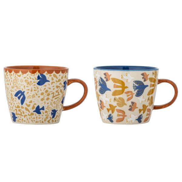 Tassen-Set Anniversary 2-teilig - Steingut - Braun
