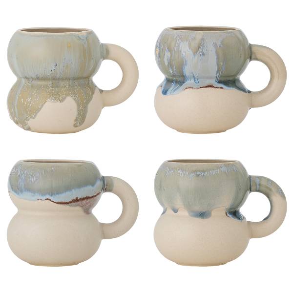 Tassen-Set Luna 4-teilig - Steingut - Blau