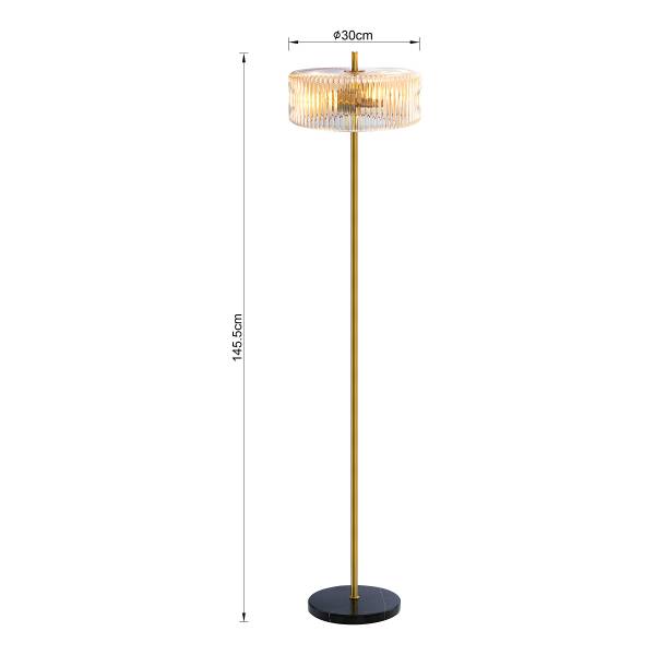 Stehleuchte REMOR - Farbglas / Eisen - 2-flammig