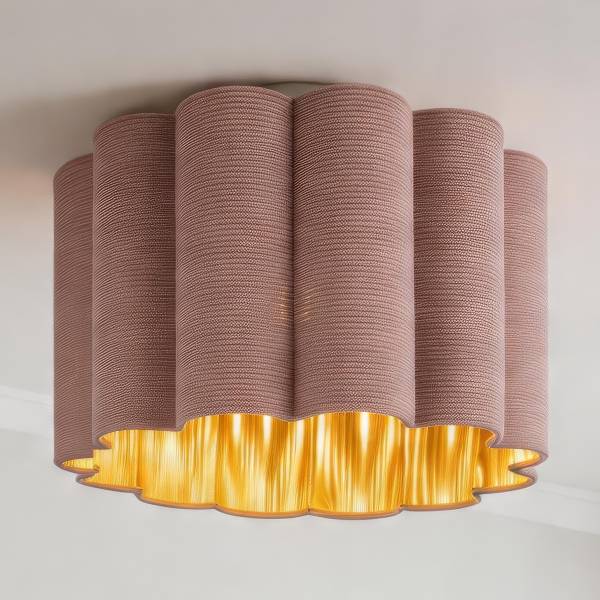 Deckenleuchte CIREL - Samt / Eisen - 1-flammig - Rosa
