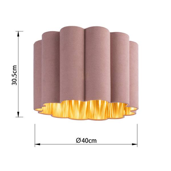 Deckenleuchte CIREL - Samt / Eisen - 1-flammig - Rosa