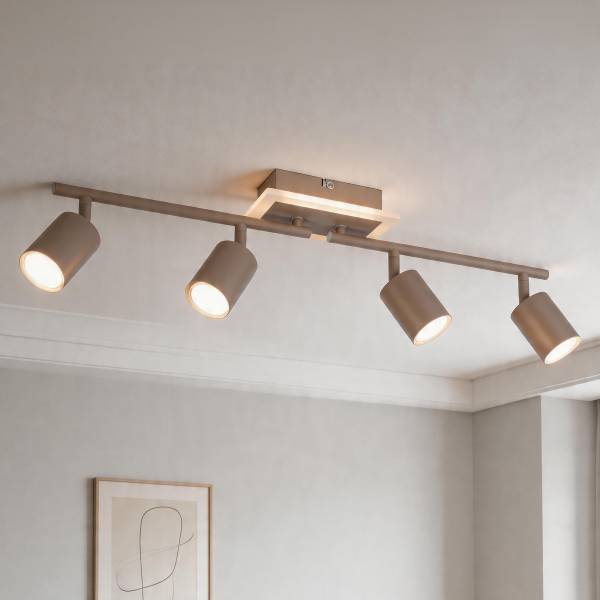 Deckenleuchte MERNO - Acrylglas / Eisen - 4-flammig - Beige