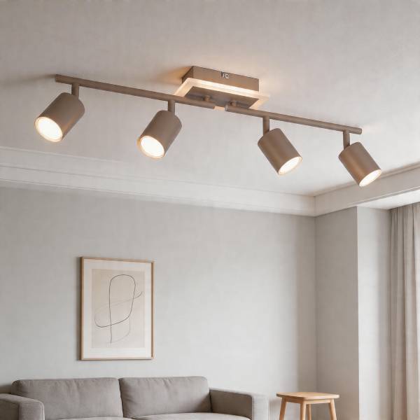 Deckenleuchte MERNO - Acrylglas / Eisen - 4-flammig - Beige
