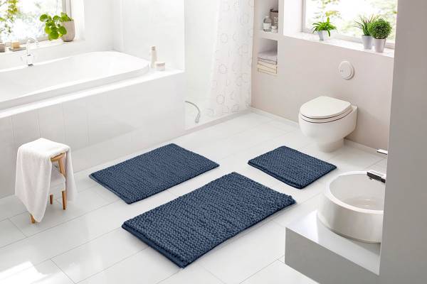 Badematte Punto Uno - Polyester - Anthrazit - 70 x 120 cm