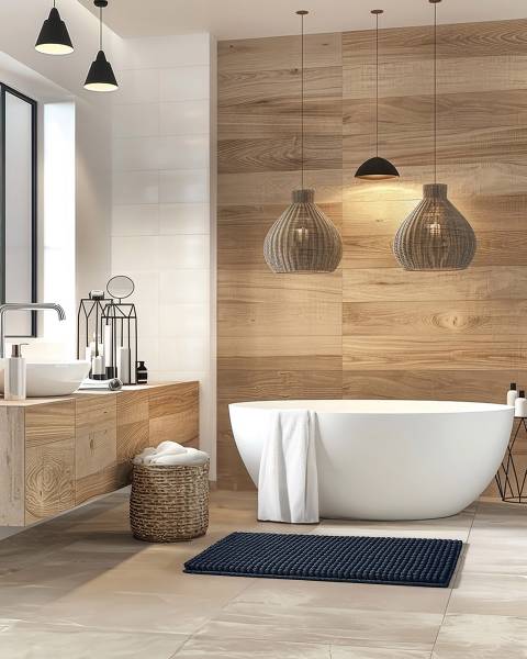 Badematte Punto Uno - Polyester - Anthrazit - 70 x 120 cm