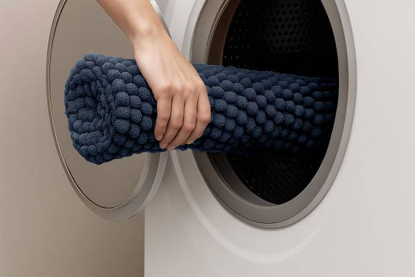 Badematte Punto Uno - Polyester - Anthrazit - 70 x 120 cm