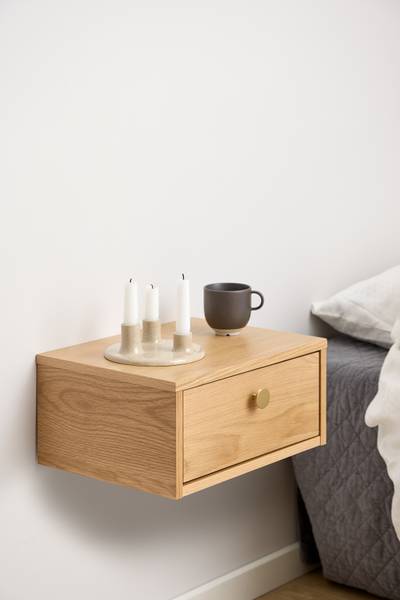 Furnierte Hänge-Nachtkommode Parlu - Eiche