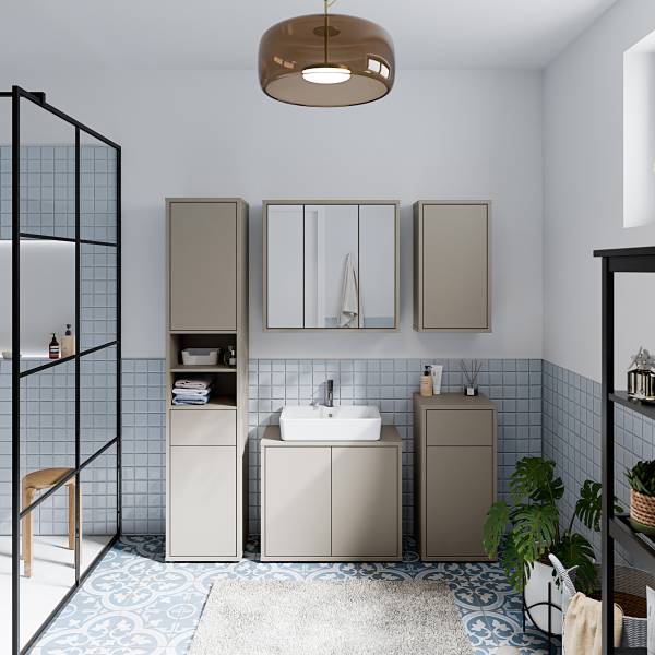 Waschbeckenunterschrank Chirgora - Taupe