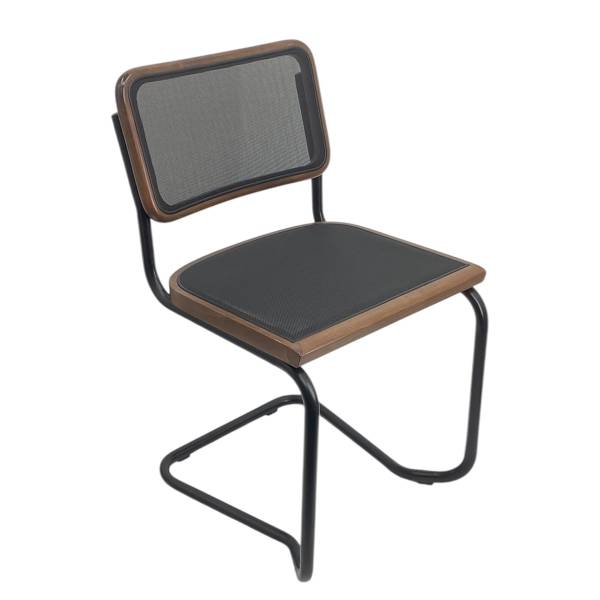 Freischwinger HOLM 2er-Set Mesh - Buche Dunkelbraun - Schwarz