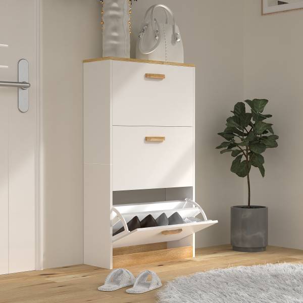 Schuhkipper Halom - Breite 59 cm - Weiß - Höhe: 105 cm