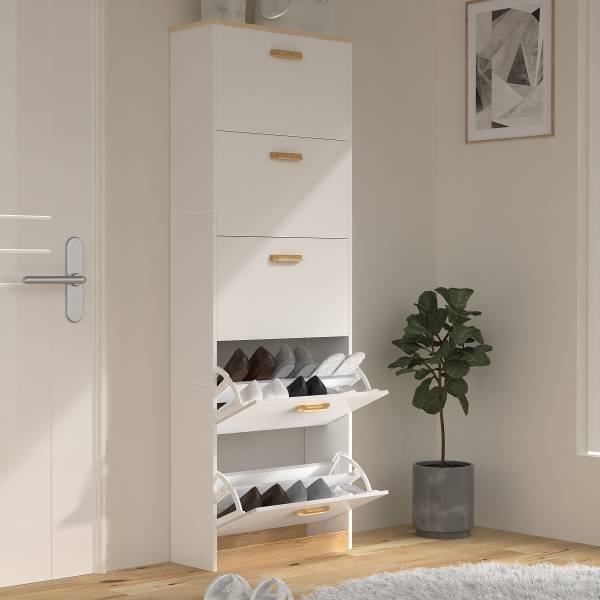 Schuhkipper Halom - Breite 59 cm - Weiß - Höhe: 170 cm