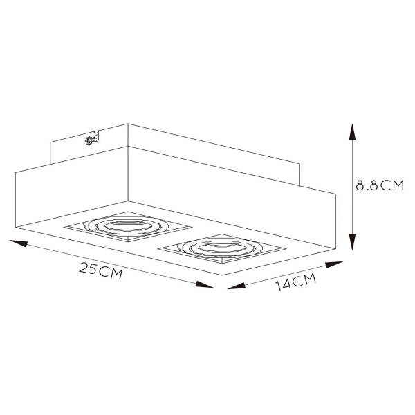 LED-Deckenleuchte Xirax Typ A - Aluminium - Weiß - Flammenanzahl: 2