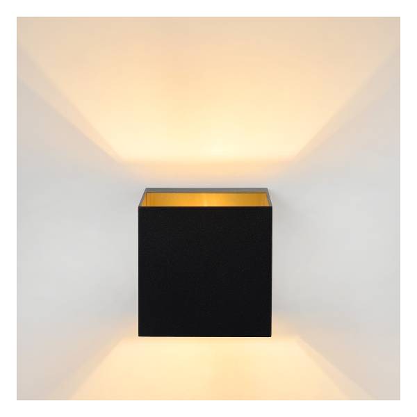 Wandleuchte Devi - Aluminium - Schwarz