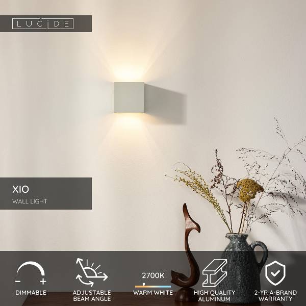 LED-Wandleuchte Xio Typ A - Aluminium - Weiß