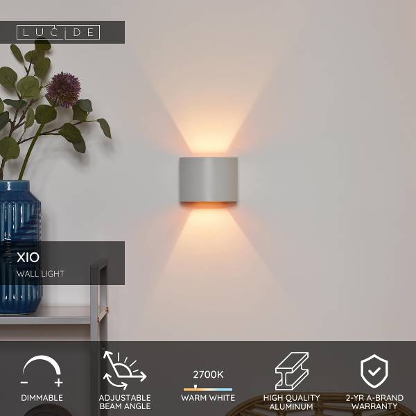 LED-Wandleuchte Xio Typ B - Aluminium - Weiß