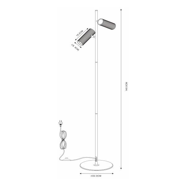 Stehleuchte Clubs - Aluminium - Weiß