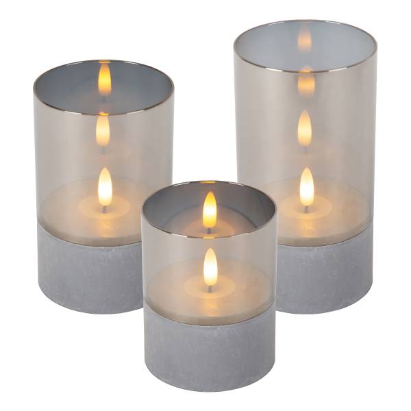 LED-Tischleuchte Velas - Opalglas - Grau