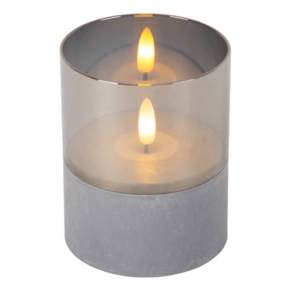 LED-Tischleuchte Velas - Opalglas - Grau