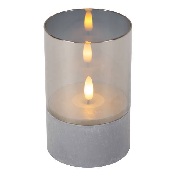 LED-Tischleuchte Velas - Opalglas - Grau
