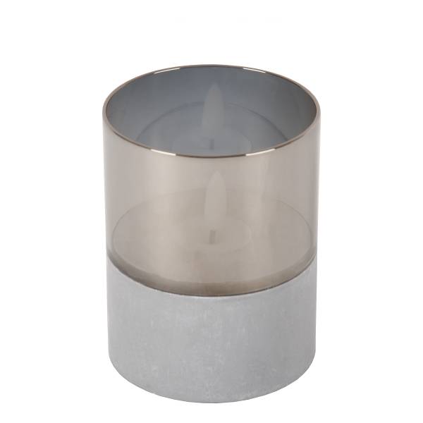 LED-Tischleuchte Velas - Opalglas - Grau
