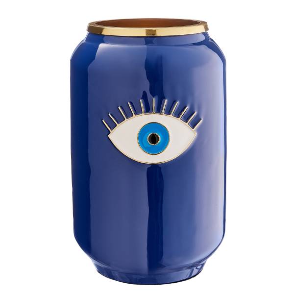 Vase NAYANA Auge - Eisen/Messing - Blau