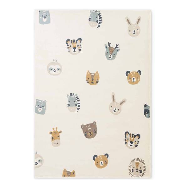 Kinderteppich Tiny Zoo - Polypropylen / Jute - Creme - 120 x 170 cm