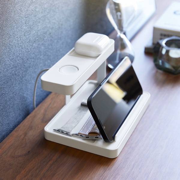 Handy-Ladestation und Organizer Tower - Weiß