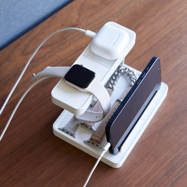 Handy-Ladestation und Organizer Tower - Weiß