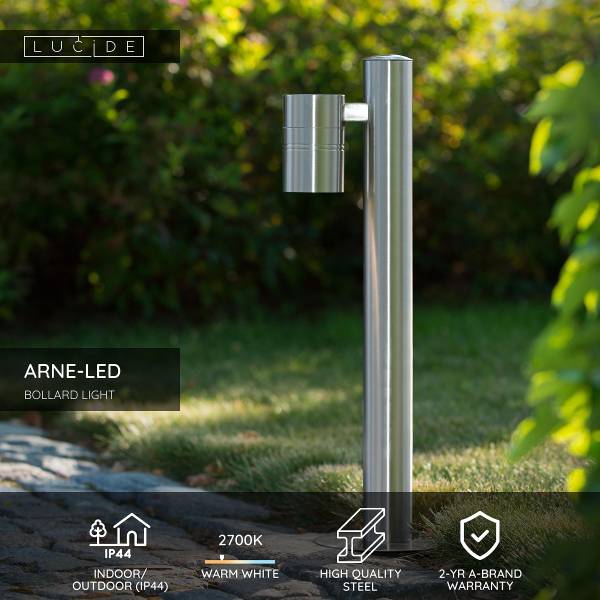 LED-Wegeleuchte Arne Typ B - Stahl - Silber
