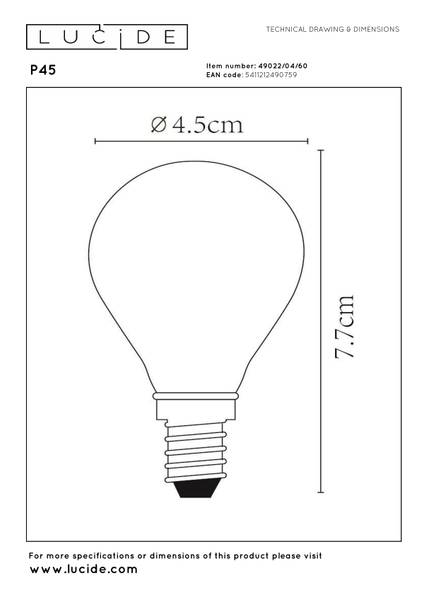 Leuchtmittel P45 - Opalglas - Durchscheinend