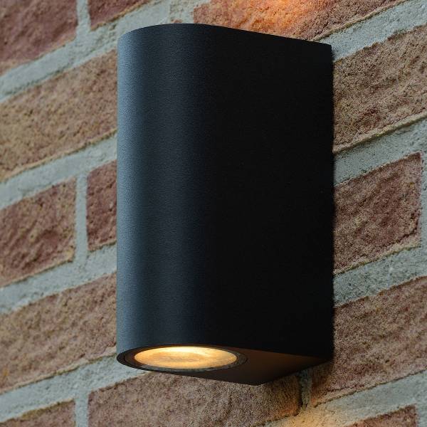 Außenwandleuchte Zaro Typ B - Aluminium - Schwarz - Flammenanzahl: 2