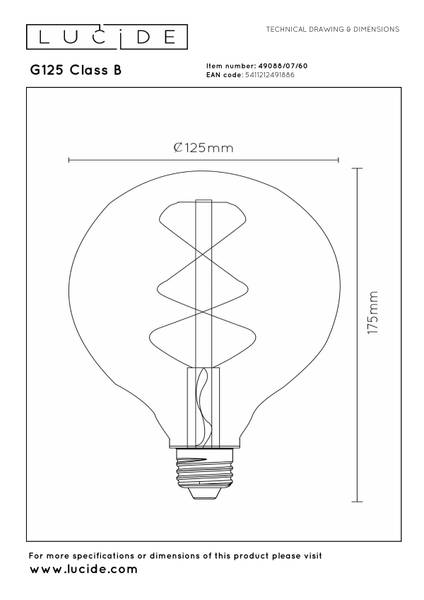 Leuchtmittel G125 Class B - Opalglas - Transparent