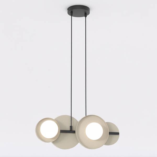 Pendelleuchte Model - Opalglas / Stahl - Beige - Flammenanzahl: 4