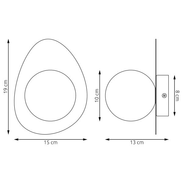 Wandleuchte Ovo - Opalglas / Stahl - Beige