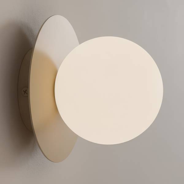 Wandleuchte Americana - Opalglas / Stahl - Beige