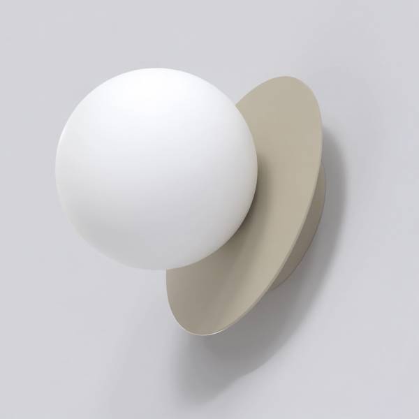 Wandleuchte Americana - Opalglas / Stahl - Beige