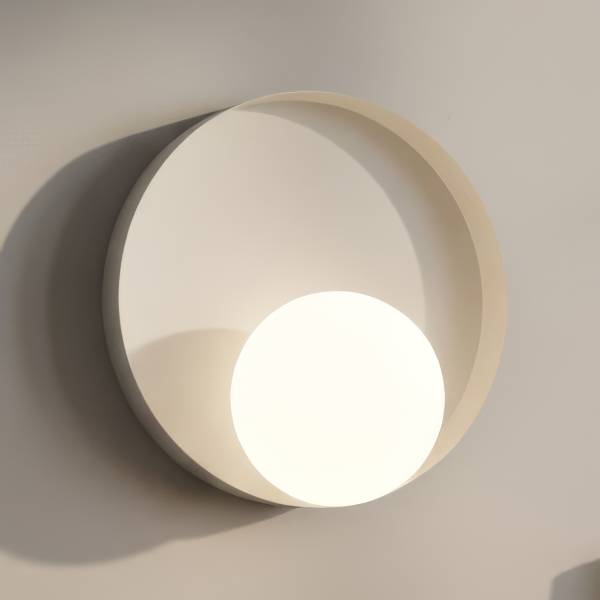 Wandleuchte Kido - Opalglas / Stahl - Beige