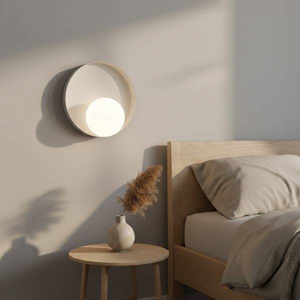 Wandleuchte Kido - Opalglas / Stahl - Beige