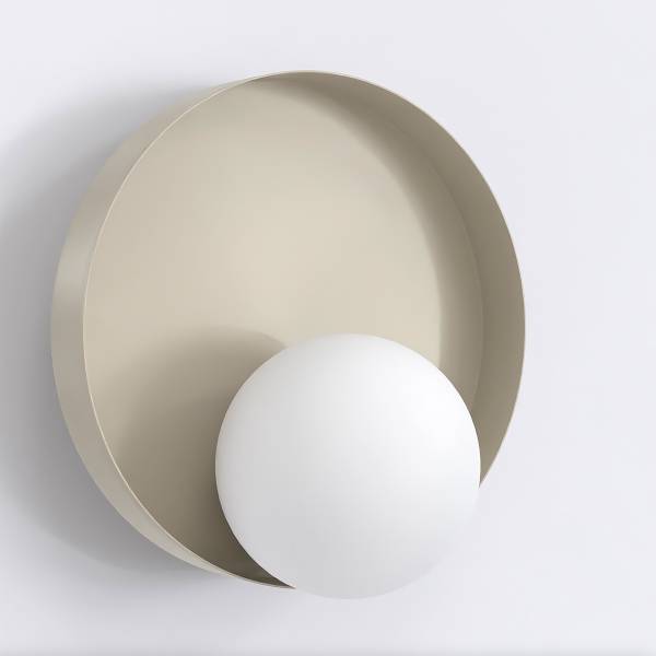 Wandleuchte Kido - Opalglas / Stahl - Beige