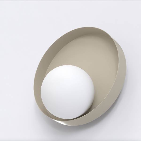 Wandleuchte Kido - Opalglas / Stahl - Beige