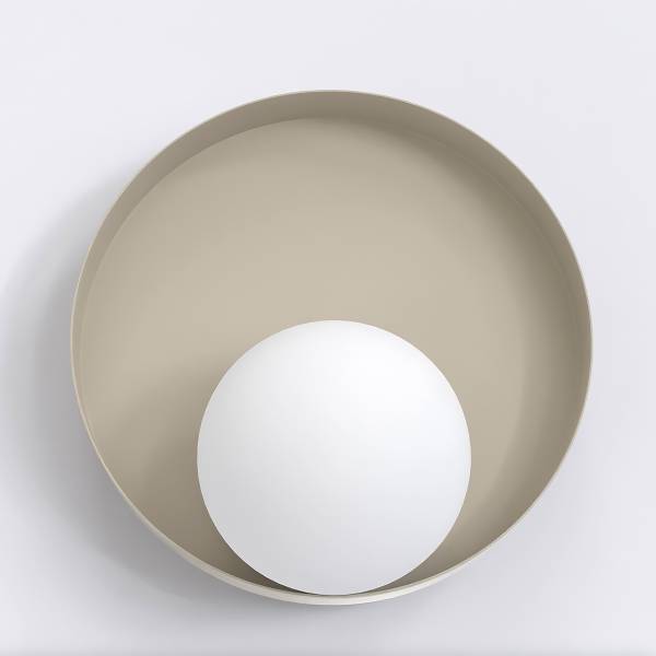 Wandleuchte Kido - Opalglas / Stahl - Beige