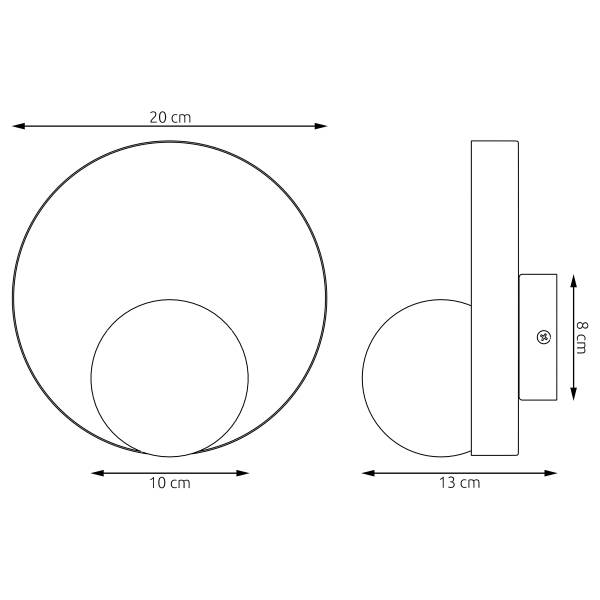 Wandleuchte Kido - Opalglas / Stahl - Beige