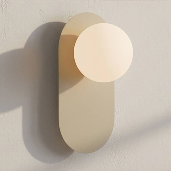 Wandleuchte Viva - Opalglas / Stahl - Beige