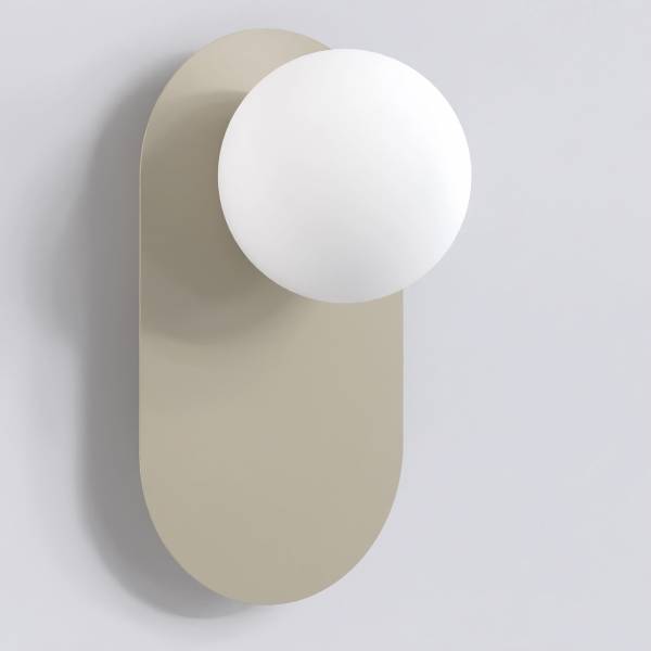 Wandleuchte Viva - Opalglas / Stahl - Beige