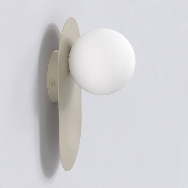 Wandleuchte Viva - Opalglas / Stahl - Beige