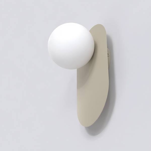 Wandleuchte Viva - Opalglas / Stahl - Beige